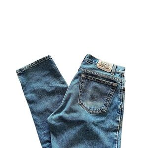 Vintage Levis Men's 540 Medium Wash Heavy Distress Denim Blue Jeans Size 34x29